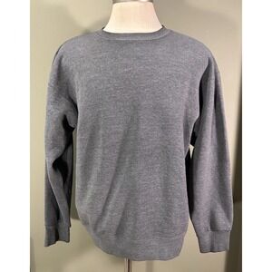 Vtg FOTLoom Gray Crewneck Burnout Sweatshirt USA Blank 50/50 Sz Large 90s Y2K